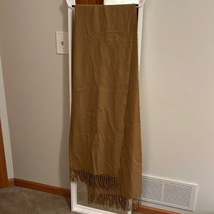 Lightly worn blanket scarf